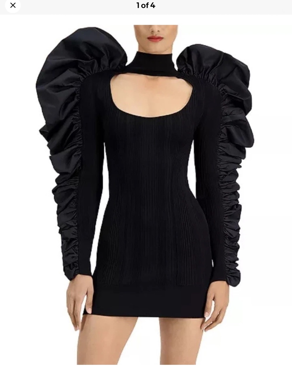 Hervé Léger black rib-knit bodycon dress Size Medium